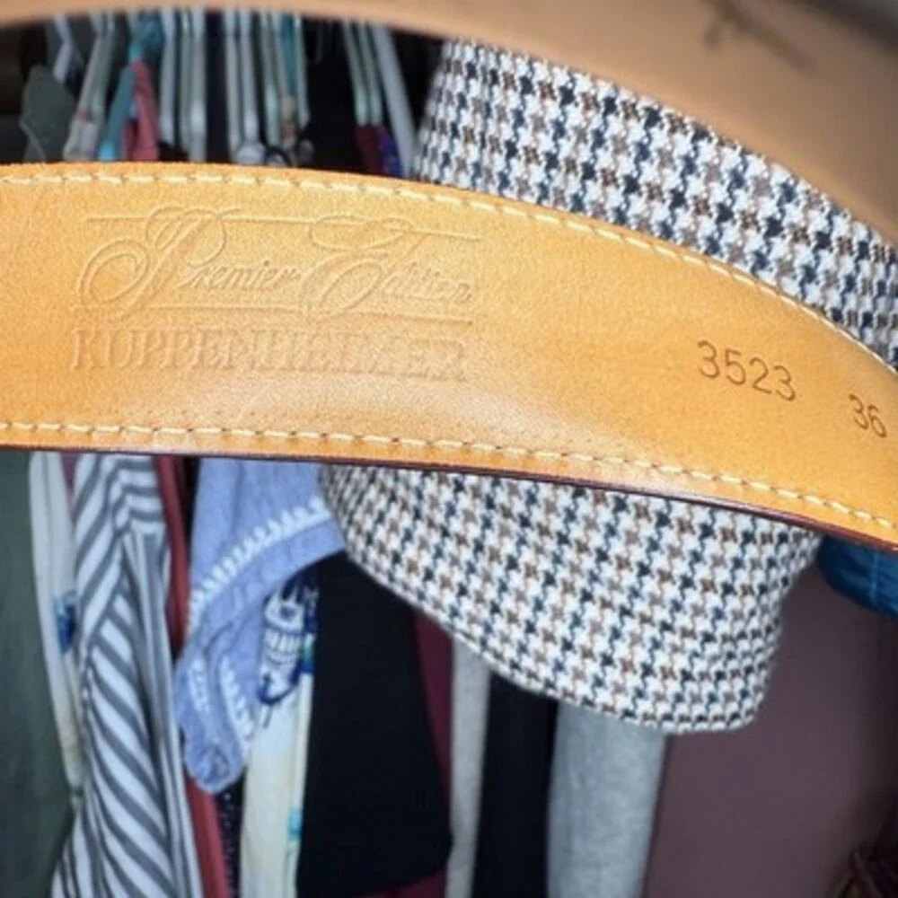 Vintage Kuppenheimer Claret Burgundy Cowhide Leather Belt Size 90 US 34/36 Waist